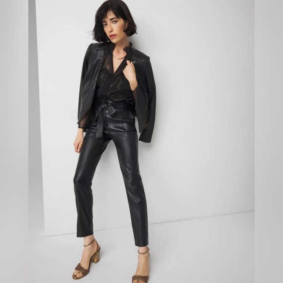 White House Black Market Black Tapered Ankle Pants